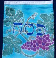 Grapevine Matzo Bag Blue_s.jpg